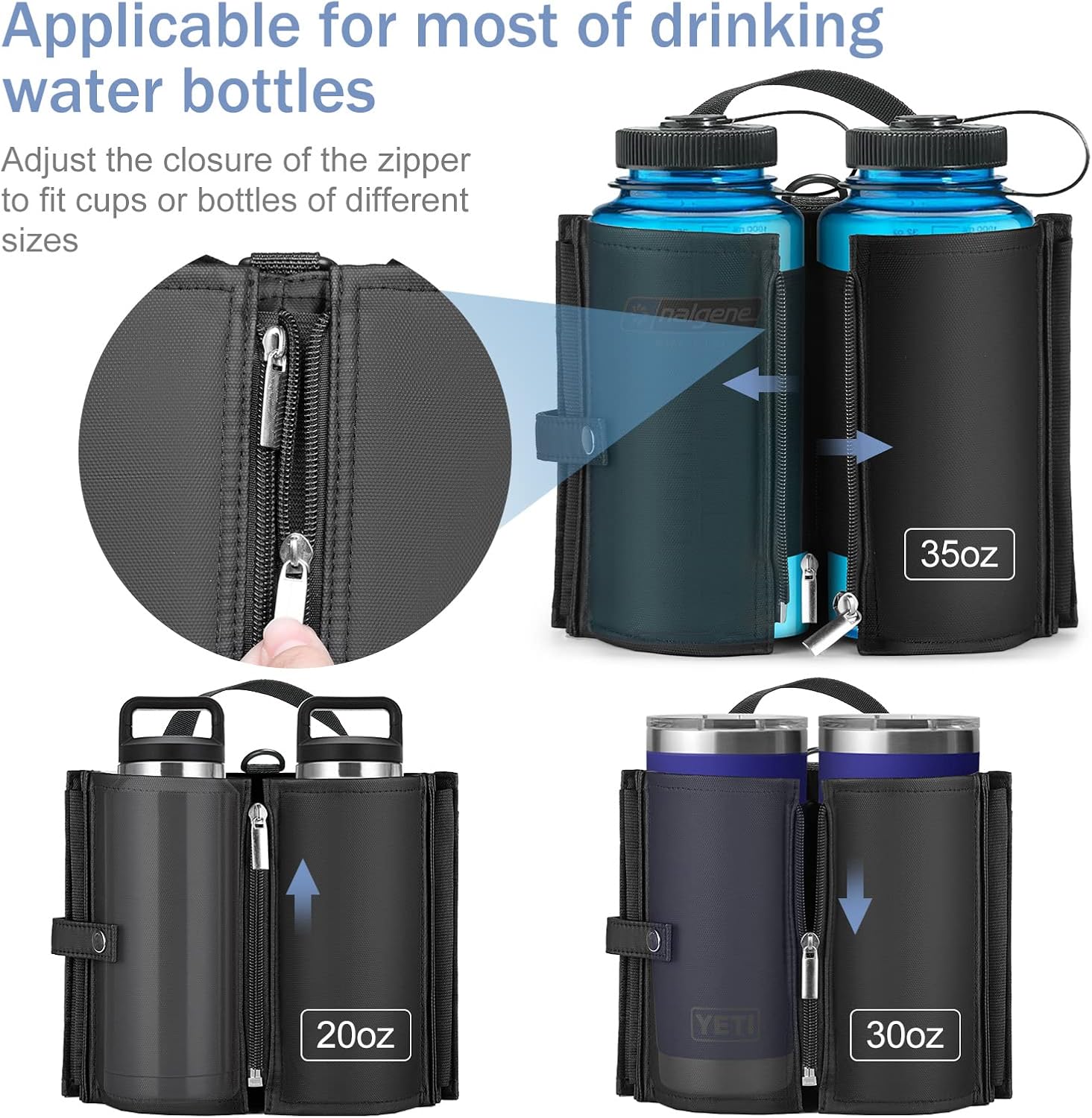 Luggage Cup Holder Travel Drink Bag for Suitcase Portable Foldable Luggage Drink Caddy With Handle, Fits Roll on Suitcase Handle, Gifts for Flight Attendants Creative Travel Accessories (Black) - Image 2