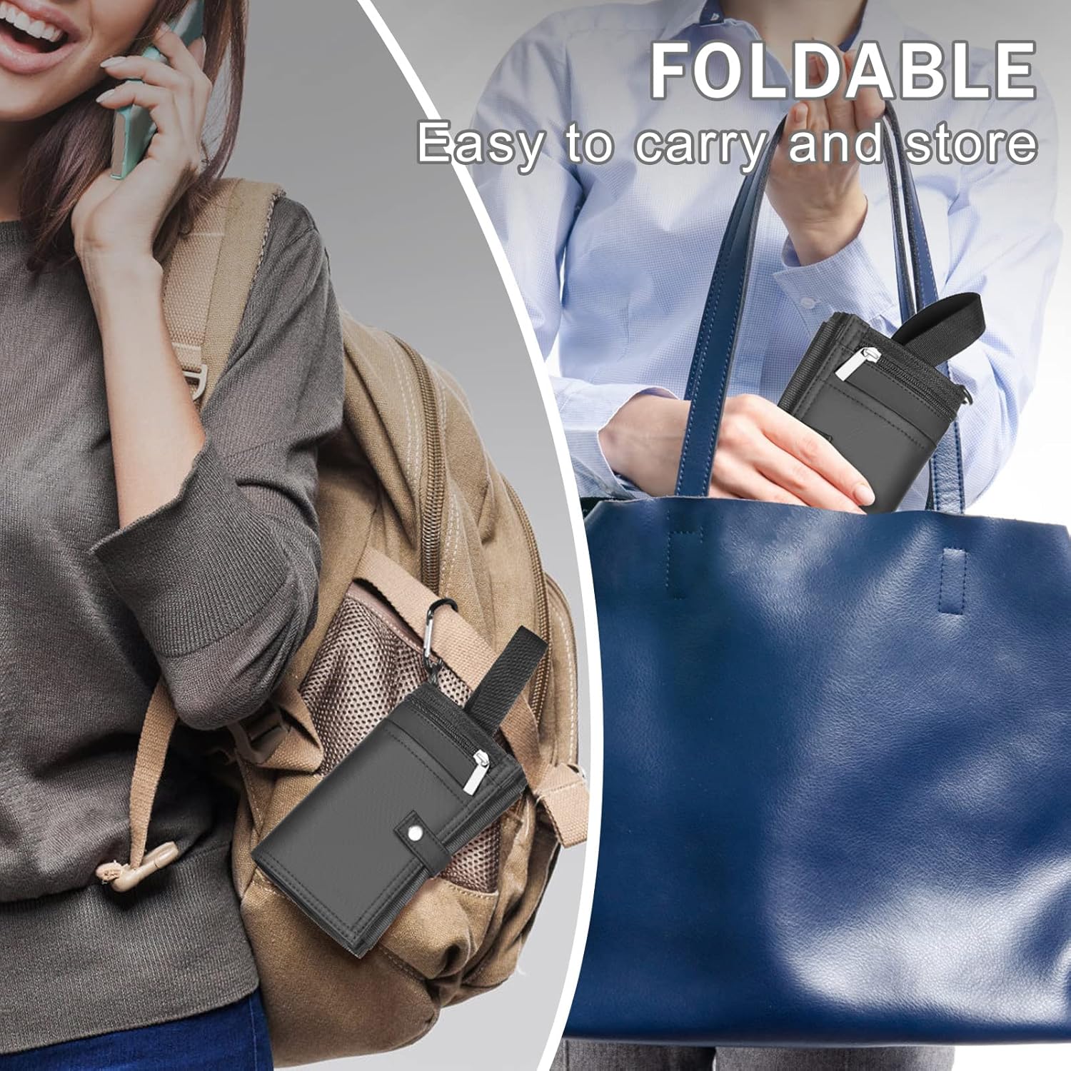 Luggage Cup Holder Travel Drink Bag for Suitcase Portable Foldable Luggage Drink Caddy With Handle, Fits Roll on Suitcase Handle, Gifts for Flight Attendants Creative Travel Accessories (Black) - Image 5